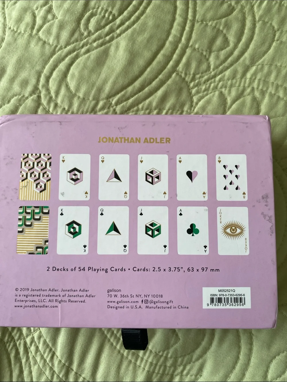 Jonathan Adler Pink and Gold Designer Playing Card Set